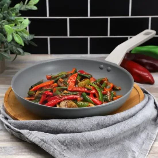 Oster Ambrose Nonstick Aluminum Frying Pan in Matte Grey image {4}
