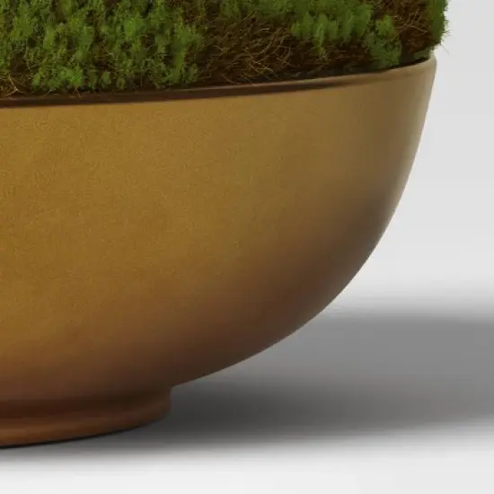Moss in Gold Bowl - Threshold&trade;: Faux Floral Decor, Ceramic Pot, Indoor Tabletop Display image {3}