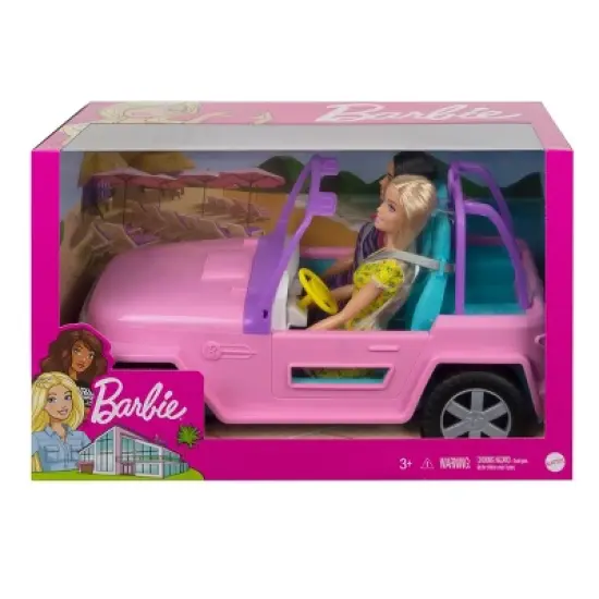 Barbie Doll & Friend with Vehicle - Jeep & Two Barbie Dolls image {2}