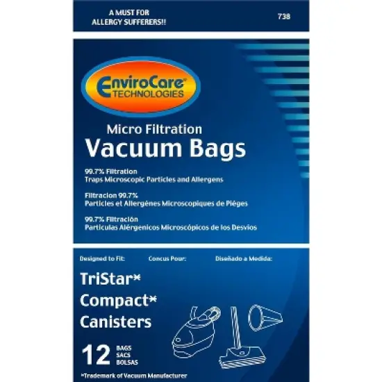 TriStar Canisters Micro Filtration Vacuum Cleaner Dust Bags 12 pack image {1}