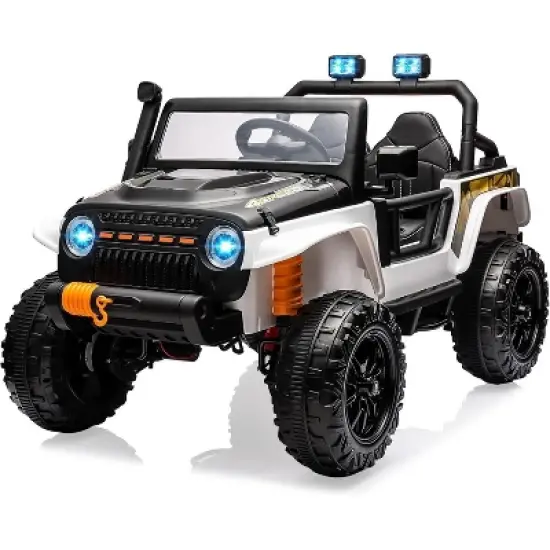 24V 2-Seater Ride-On Truck for Kids with Remote Control, 4x55W Motors, Soft Braking, Suspension, LED Lights image {13}