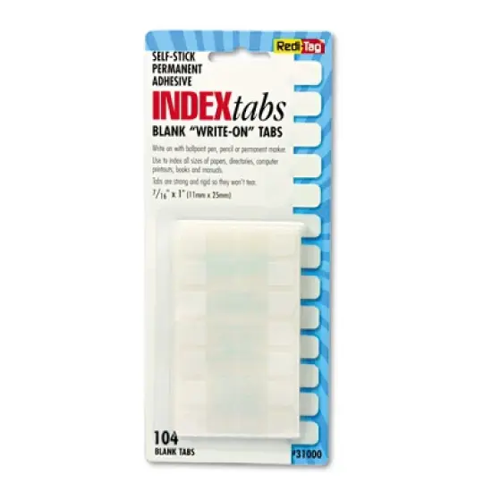 Redi-Tag Legal Index Tabs, Customizable: Handwrite Only, 1/5-Cut, White, 1" Wide, 104/Pack image {2}