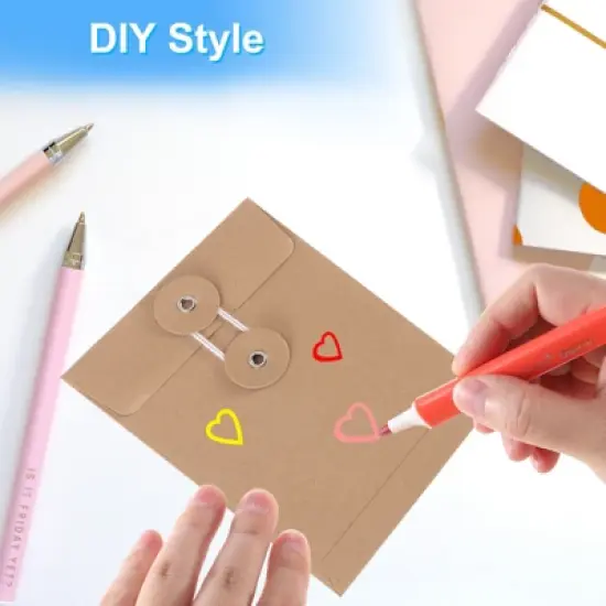 Unique Bargains Kraft Paper Blank Card Envelopes with String Tie Closure 12 Pcs image {2}