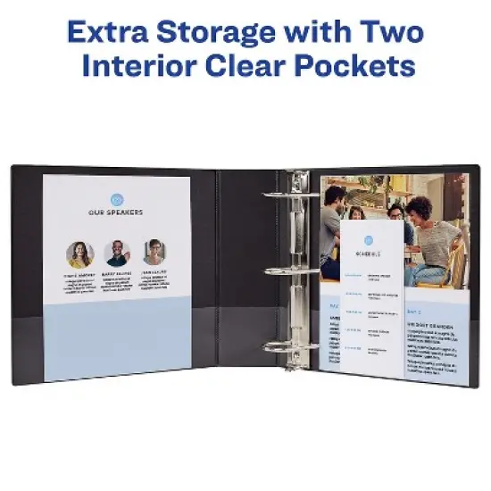 Avery Showcase 3" 3-Ring View Binders Slant Ring White (19751) image {4}