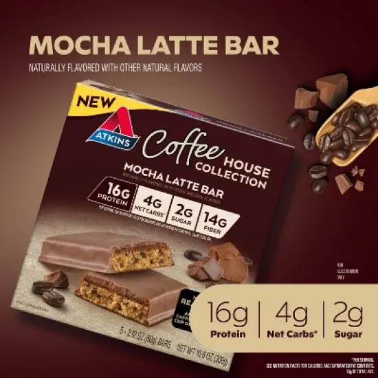 Atkins Coffee House Meal Bars - Mocha Latte - 5ct image {4}