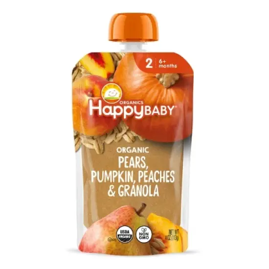 Happy Baby Organics Clearly Crafted Stage 2 Meals Pears, Pumpkin - 4oz image {8}
