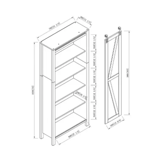 72" Arbolada Sliding Door Bookcase - HOMES: Inside + Out image {7}