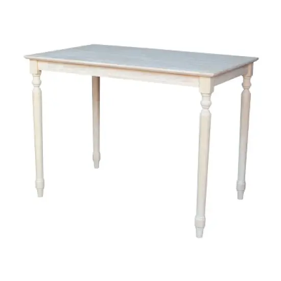30" X 48" Solid Wood Counter Height Table Unfinished - International Concepts image {6}
