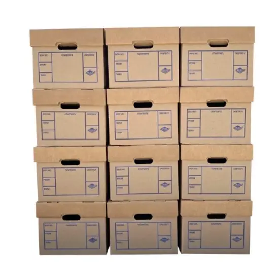 UBMOVE File Boxes 200# Strength, Small, 15 x 12 x 10 Inches, 12 Pack image {3}