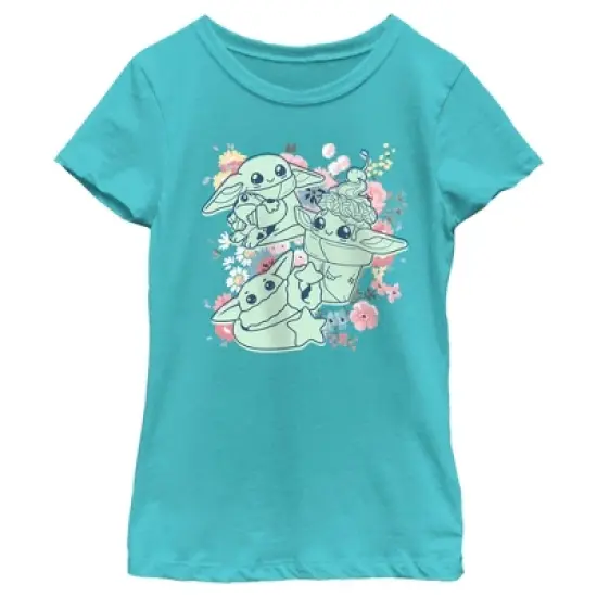 Girl's Star Wars: The Mandalorian Spring Cute Grogu Sunday Surprise T-Shirt image {3}