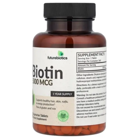 Futurebiotics Biotin , 5,000 mcg, 360 Vegetarian Tablets image {3}