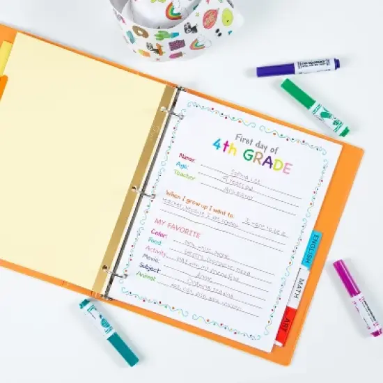 Avery Big Tab Insertable Dividers for 3 Ring Binder, 5-Tab Set, Buff Paper, Multicolor Tabs, 8 Sets (07829) image {5}