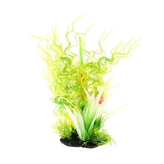 Unique Bargains Aquarium Plants Decorations Artificial Aquatic Plant Tree Green Yellow 1 Pcs image {6}