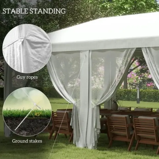 Resenkos Canopy, Outdoor Canopy Tent,10' x 20' Party Tent, Outdoor Wedding Canopy with Removable Sidewalls,White image {5}