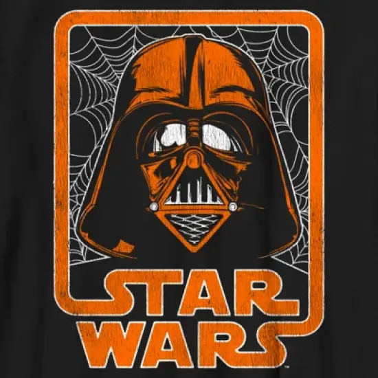 Boy's Star Wars Halloween Darth Vader Spooky Spider Webs Logo T-Shirt image {1}