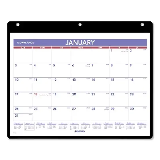 Monthly Desk/Wall Calendar with Plastic Backboard and Bonus Pages, 11 x 8, White/Violet/Red Sheets, 12-Month (Jan-Dec): 2026 image {4}