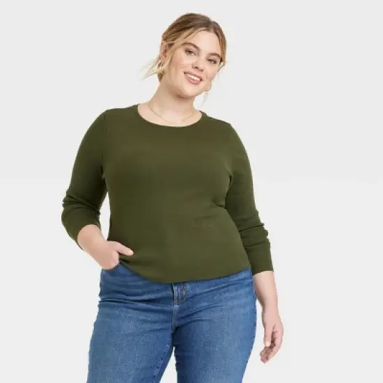 Women's Long Sleeve Shrunken Rib T-Shirt - Universal Thread&trade;  image {4}