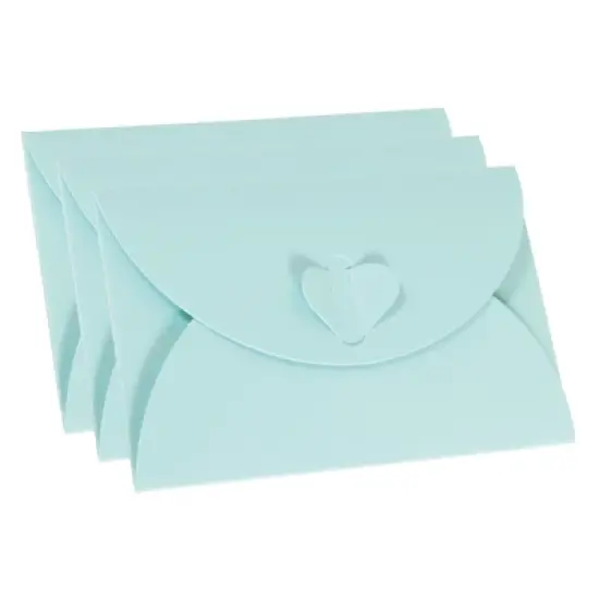 Unique Bargains Mini Pearlescent Paper Heart Shaped Clasp Envelopes 12 Pcs image {6}
