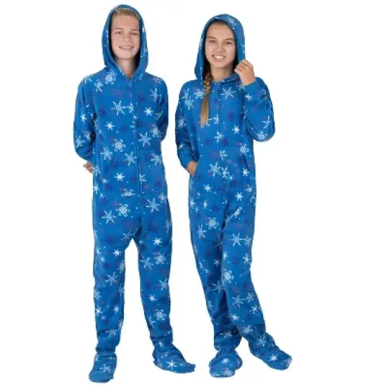 Footed Pajamas - Its A Snow Day Kids Hoodie Fleece Onesie image {4}