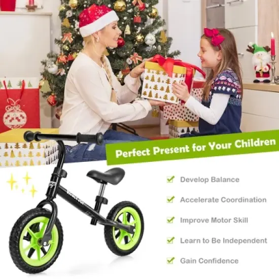 HoneyJoy Kids Balance Bike No Pedal Training Bicycle w/Adjustable Handlebar & Seat Yellow\Black\Blue\Red image {6}