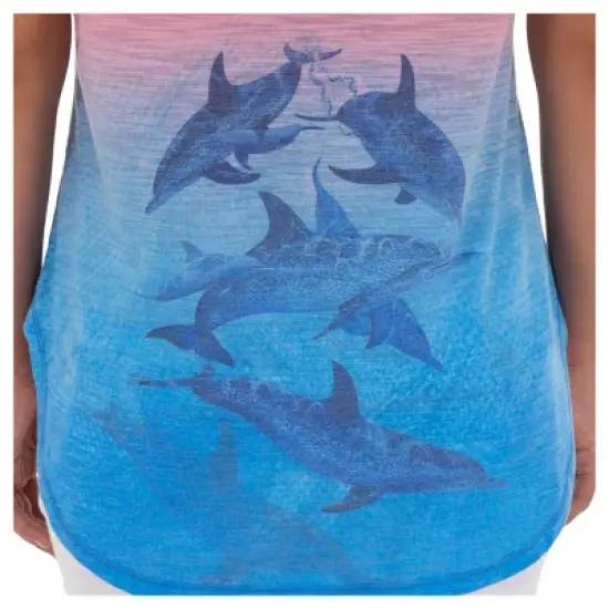 Guy Harvey Women's Dolphin Time Short Sleeve Slub Tee image {3}