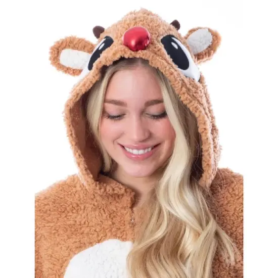 Rudolph The Red Nosed Reindeer Unisex Adult Fleece Union Suit Pajama Sleepwear image {2}