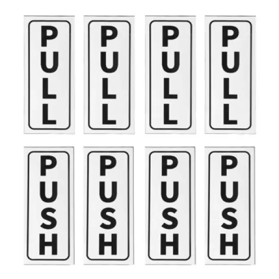 Unique Bargains PVC Self-Adhesive Waterproof Stores Shops Push Pull Door Sign 4 Set image {5}