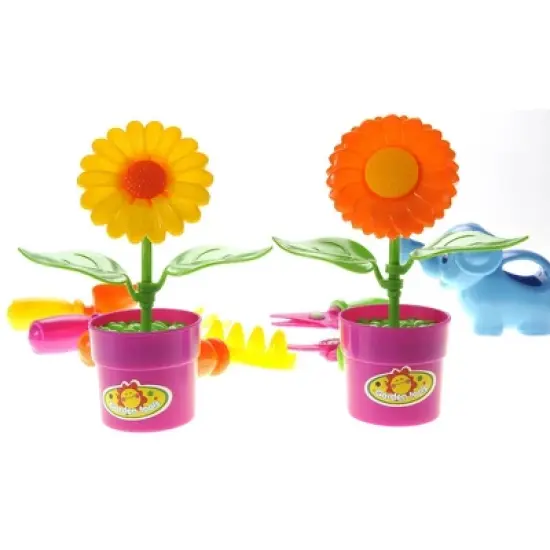 Link Gardening Tools Playset For Kids Comes With Flowers, Pots, And Elephant Watering Can image {2}
