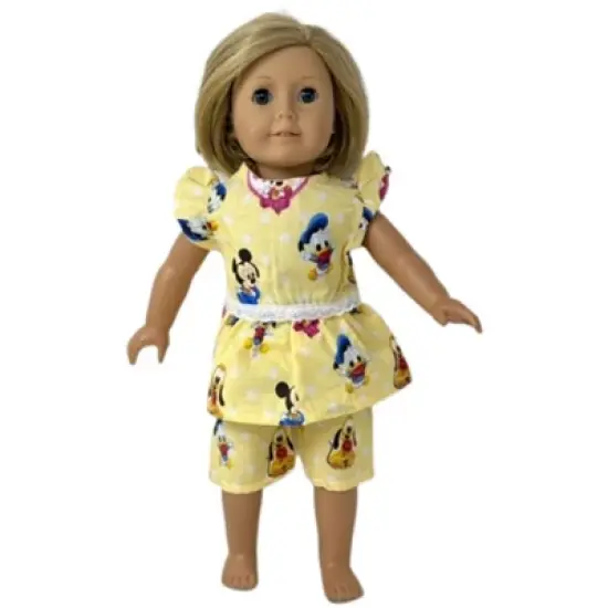 Doll Clothes Superstore Yellow Friends Size 6 Matching Girl And Doll Pajamas image {2}