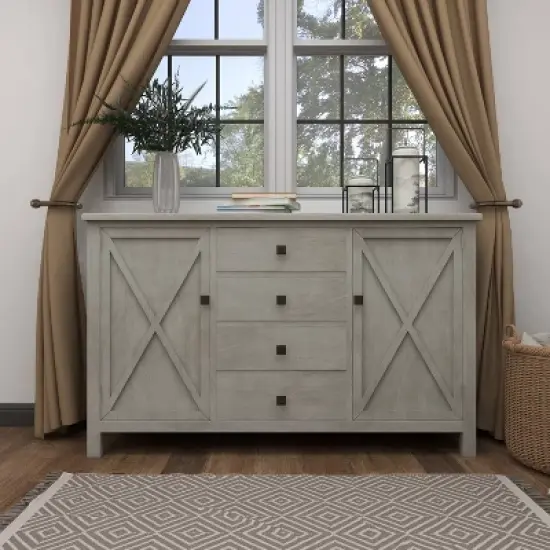 Farmhouse Wood Rectangular Sideboard White - Olivia & May image {11}