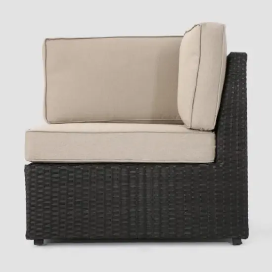 Santa Cruz 12pc Wicker Sofa Set with Cushions - Christopher Knight Home image {2}