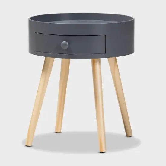 Jessen 1 - Drawer Wood Nightstand - Baxton Studio image {8}