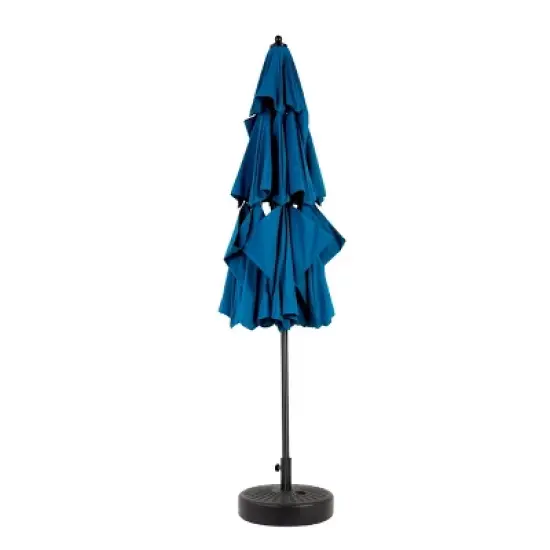 10FT Outdoor Aluminium 3 Tier Polyester Auto Tilt Umbrella,Patio Umbrella With 8 Steel Ribs,Pool Deck Umbrella,Base Not Included-Coolbibila image {2}