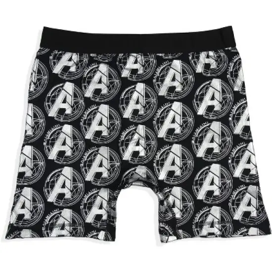 Marvel Mens' 2 Pack The Avengers Comic Boxers Underwear Boxer Briefs Black image {4}