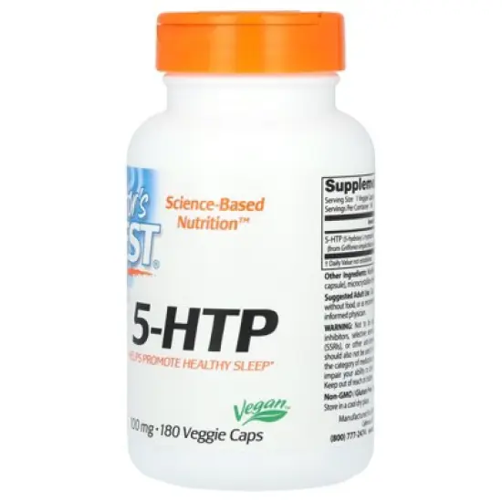 Doctor's Best 5-HTP, 100 mg, 180 Veggie Caps image {2}