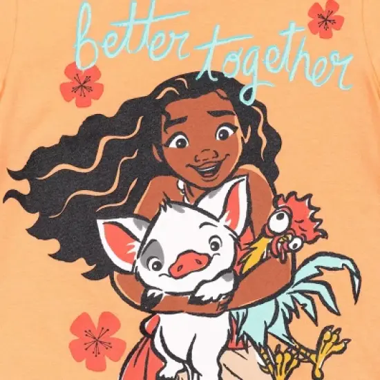 Disney Princess Moana Baby Girls 3 Pack Graphic T-Shirt Pink/White/Blue  image {2}