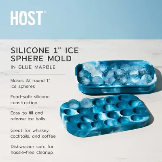 Host Silicone 1" Ice Sphere Silicone Mold image {1}