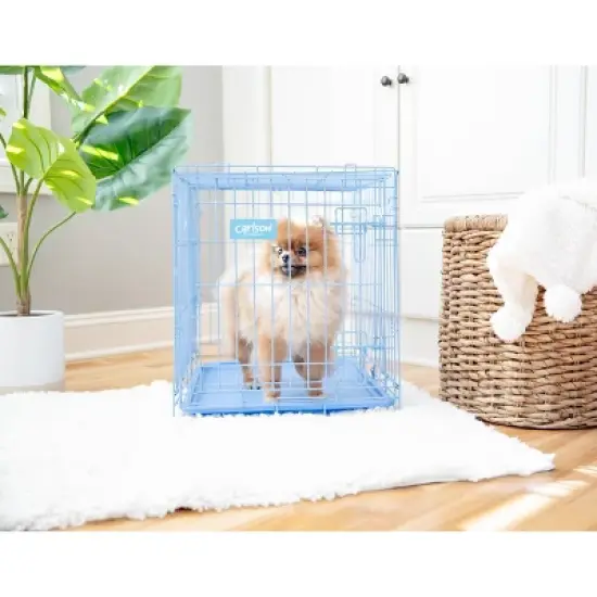 Carlson Single Door Wire Dog Crate - Blue S image {5}