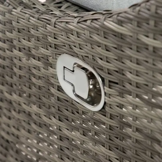 Greemotion 4pc Antigua Outdoor Patio Conversation Furniture Sets with Height Adjustable Table Brown: Modular Sectional, UV Protection image {9}