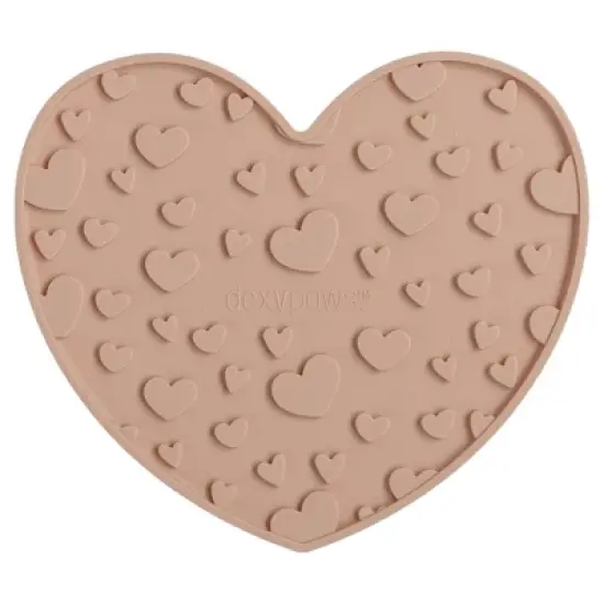 Dexypaws Enrichment Lick Mat: Blush Pink Heart - Grooved Silicone image {6}