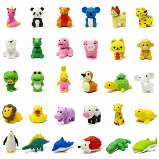 Wrapables 30pcs Mini Animal Eraser Pets, 3D Puzzle Erasers image {6}