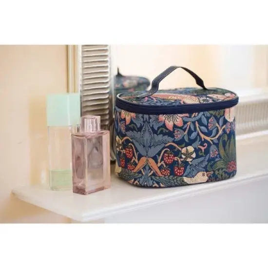 Signare USA William Morris Strawberry Thief Blue Toiletry Vanity Bag image {3}