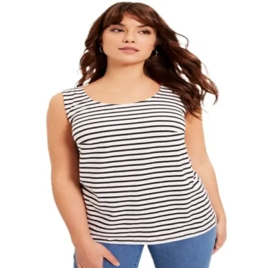 June + Vie by Roaman's Women&rsquo;s Plus Size Scoopneck One + Only Tank Top image {4}