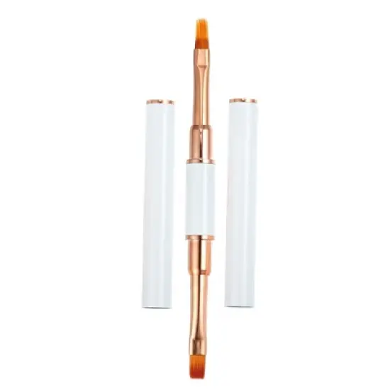 Unique Bargains Home DIY Manicure Double-Ended Nail Art Brush Lace Brush Gel Polish Nail Art Design Pen Paint Tools White 1 Pc image {6}
