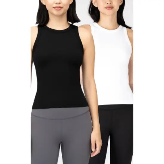 90 Degree By Reflex - Women's 2 Pack Ribbed Seamless Everyday Tank Top image {3}
