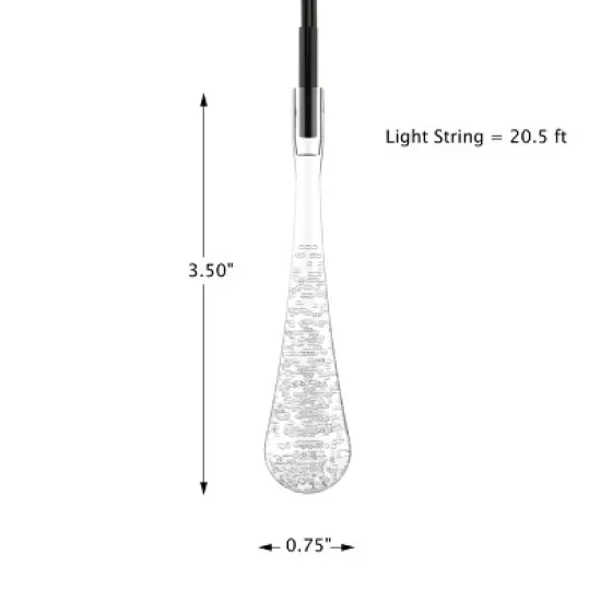 Nature Spring 30-Bulb Solar Power Outdoor LED Lighting With 8 Modes and Rechargeable Battery, Set of 2, 20.5', Cool White image {1}