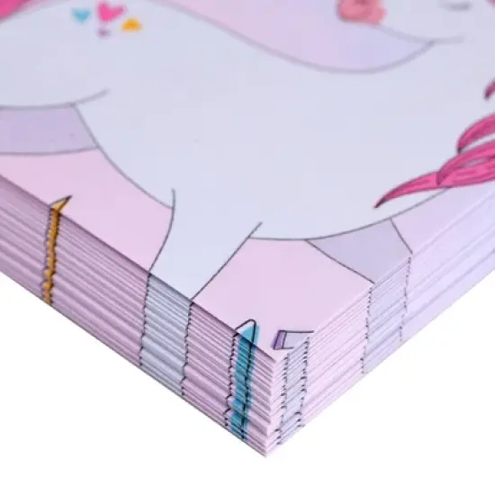 Pipilo Press 92 Piece Unicorn Stationery Set for Kids, Girls, with 60 Stationery Sheets, 30 Envelopes, Sticker Sheet, Pocket Folder image {4}