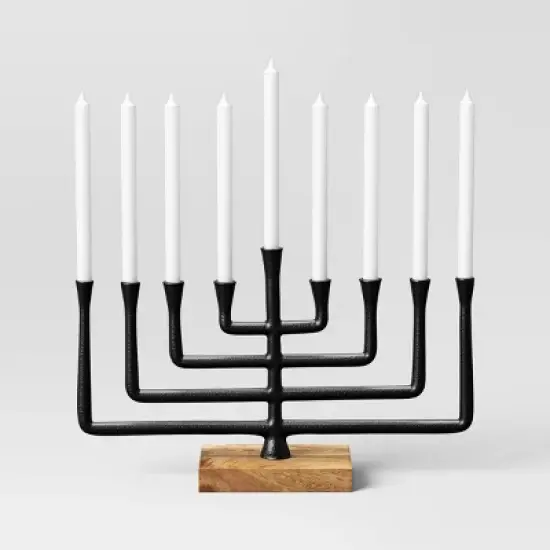 Modern Aluminum and Wood Menorah Black - Threshold&trade; image {2}