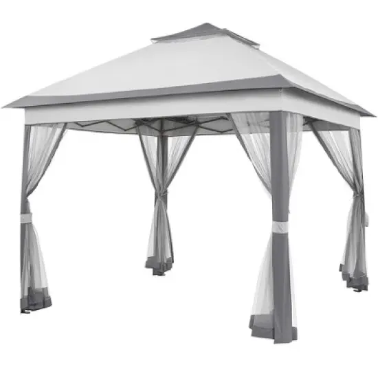 Yaheetech 11&times;11 FT Adjustable Pop-Up Gazebo Tent with Carry Bag & Sandbags & Guy Lines & Ground Stakes image {9}