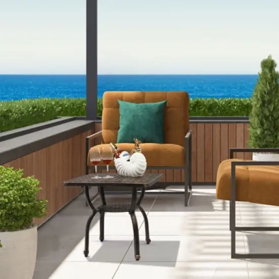 Karl Home |Square Aluminum Outdoor Side Table image {5}